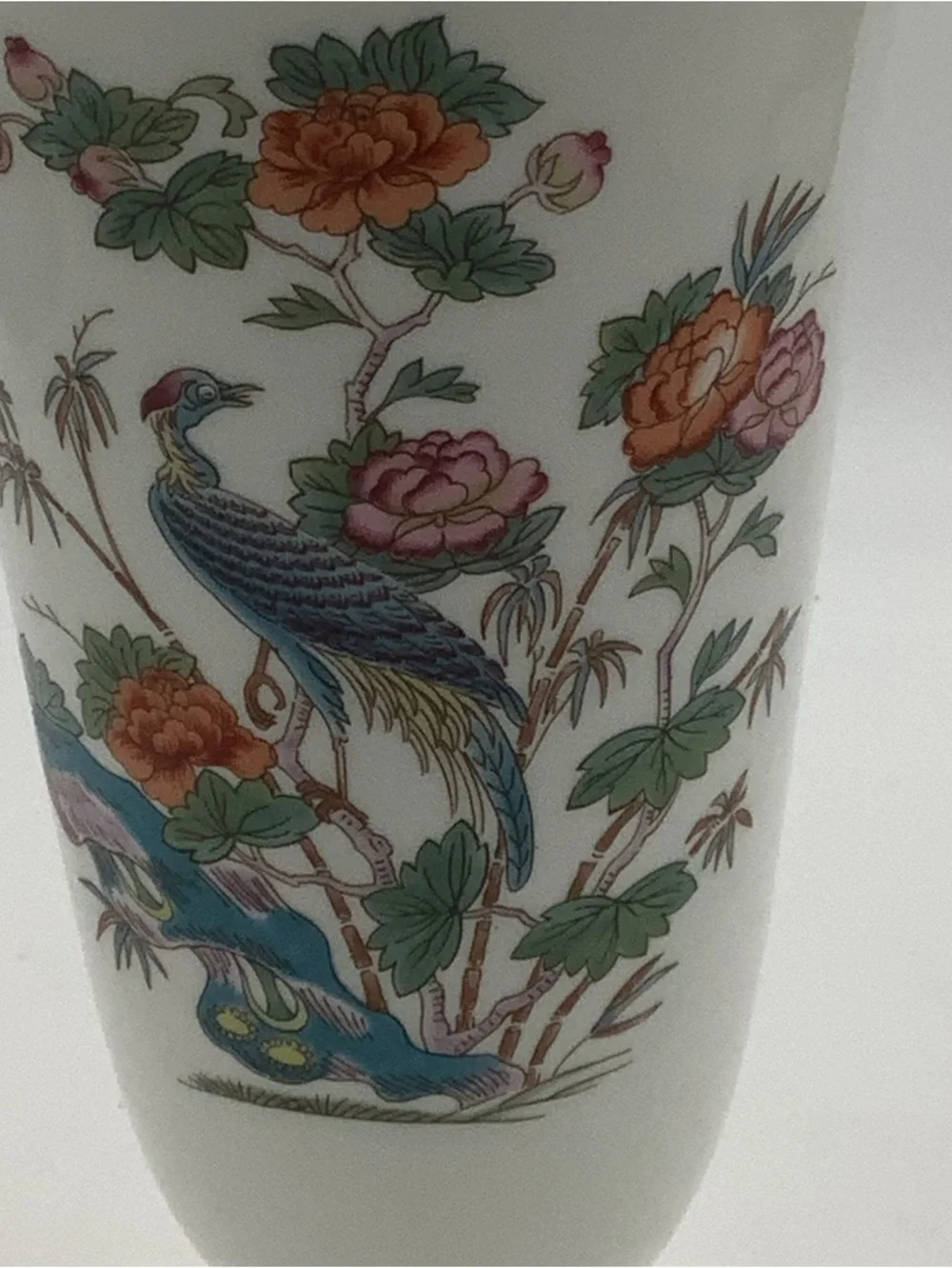 Wedgwood England Kutani Crane English Bone China Trumpet Vase